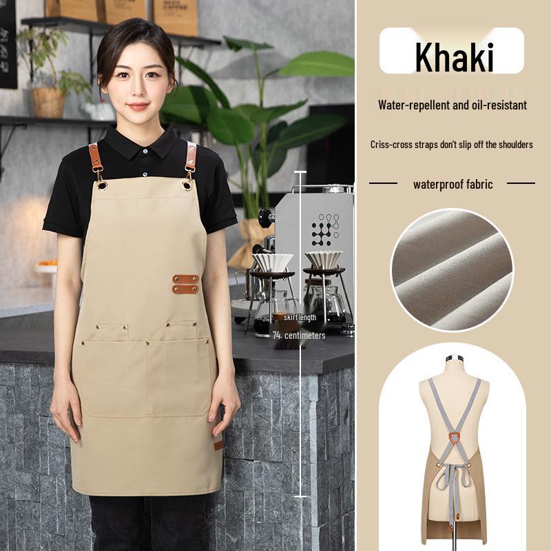 Waterproof Oil-Resistant Canvas Apron for Kitchen & Work with Custom Logo Printing
