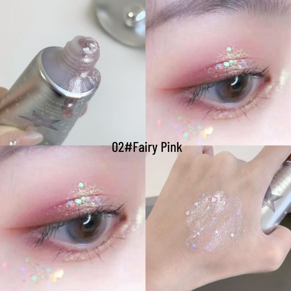 SHAQINUO Sternen-Diamant-Schimmer-Gel: Perlmuttfarbener Glitzer-Highlighter für einen auffälligen Bühnen-Make-up-Look.