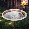 Metal Retro Bird Bath Feeder Bowl with 5-Prong Stake Detachable Decorative Birdbath Garden Water Feeder for Patio Yard Decor