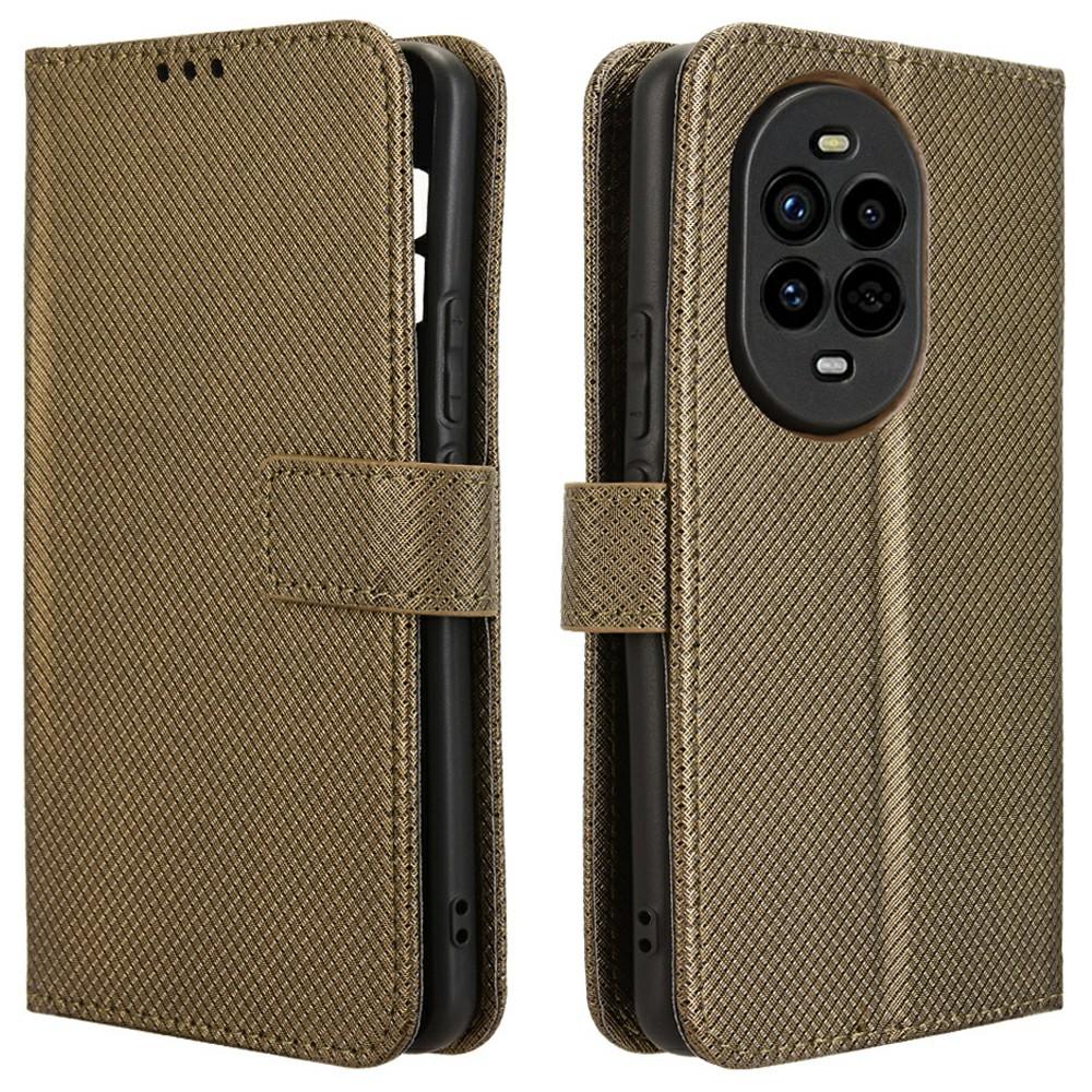 

For Huawei nova 13 Pro 5G Case PU Leather Diamond Texture Wallet Phone Cover Brown