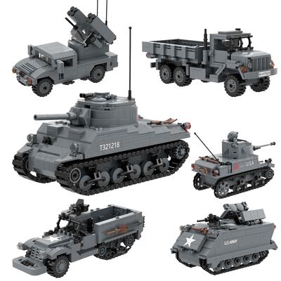 US Army Baustein Sherman Panzer Huey Hubschrauber M777 Haubitze M113 Schützenpanzer MRAP gepanzerte Fahrzeuge ww2 LKW Auto Landungsboot