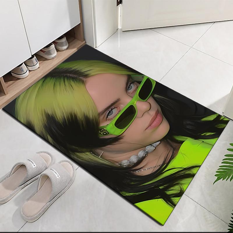 Billie Eilish Teppich mit Aufdruck, für Bürostuhl Wohnzimmer Schlafzimmer Küche Raumdekoration Geschenke.