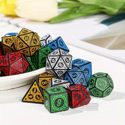 7-teiliges polyedrisches Würfelset, doppelfarbig, polyedrische Spielwürfel für RPG Dungeons and Dragons DND RPG D20 D12 D10 D8 D6 D4 Tischspiel