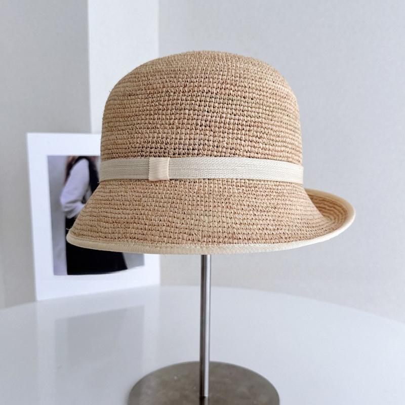 Natural Raffia Hand-woven Sun Hat for Women Summer Sun Protection UV Wide Brim Beach Straw Hat Korean Designer Block Hat