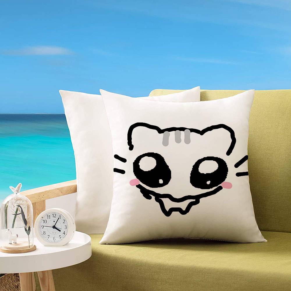 Cute B-Basiilleaf Cat Customizable Square Pillowcases, Stylish And Soft, Perfect For Beds, Cars, And Sofas.