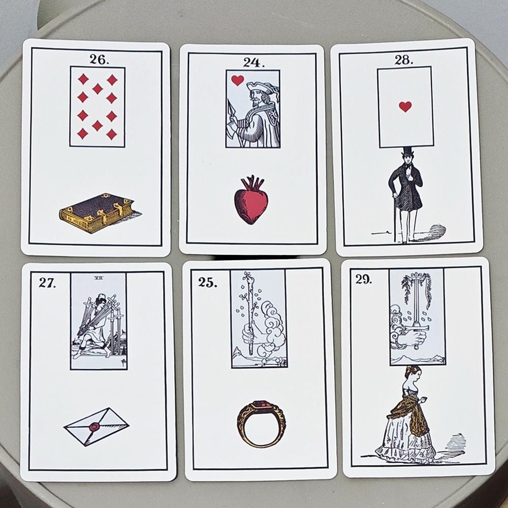 The New York Lenormand Deck – Historical 36-Card Divination Deck 9*6cm Vintage Style Cartomancy Cards Double-embossed