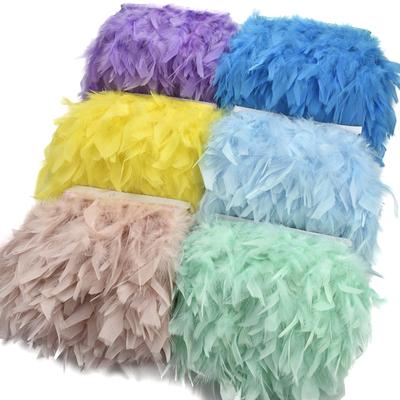 Colored Fluffy Turkey Feathers Trim Tassel Fringe Ribbon Marabou Feather Tape Boa Sewing Costume Clothing Accessories Decoration