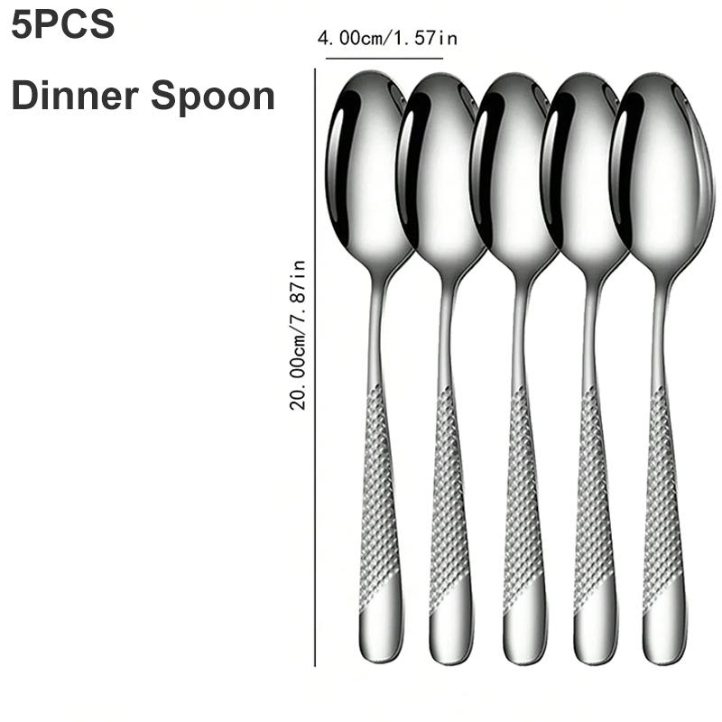 5/25pc Stainless Steel Tableware Star Diamond Shaped Tableware Set Knife Fork and Spoon Dessert Dinnerware Wedding Favour