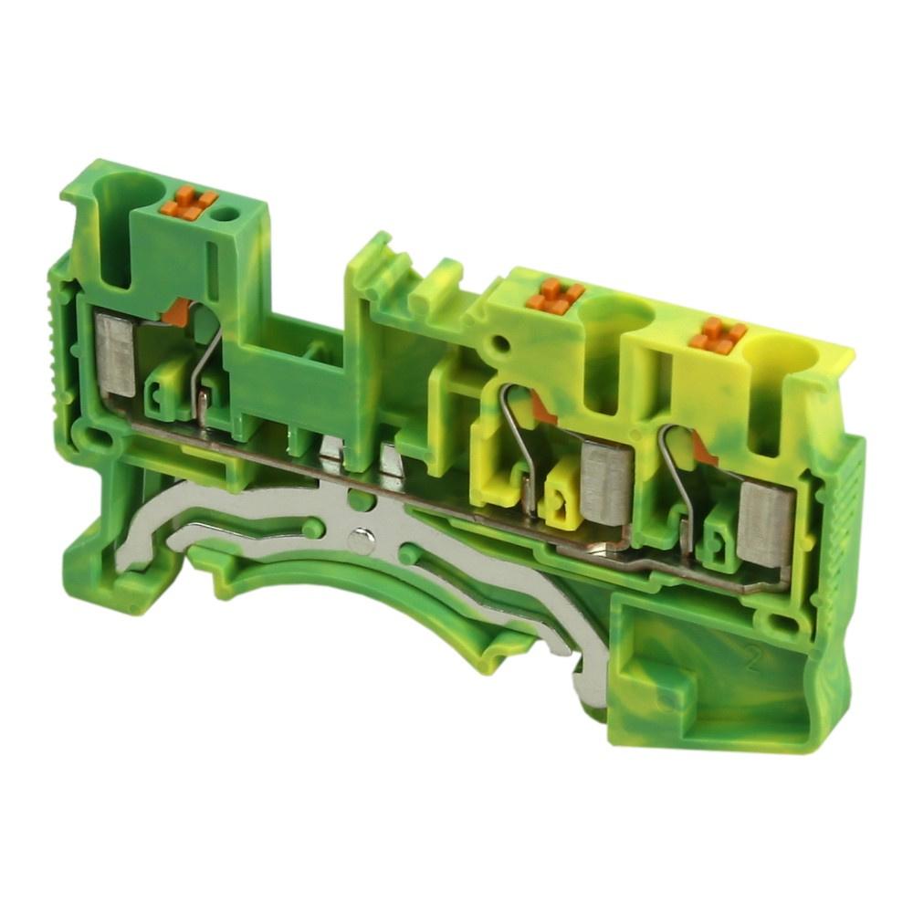 Yellow-Green Push-In Terminal Block 2.5Mm2 3-Wire 1P