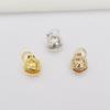 100pcs 14K Gold Bell Small Pendant Diy Jewelry Accessories Pattern Tiger Head Hollow Bell Pendant Retro Pendant Bell