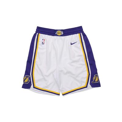 NBA Association Edition Swingman Lakers Breathable Basketball Shorts Men Bottoms White AJ5616-100