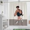 Cartoon Minimalist washable Dirt-Resistant Shower Curtain Shower Head waterproof Polyester Bath Curtain For Home Decor