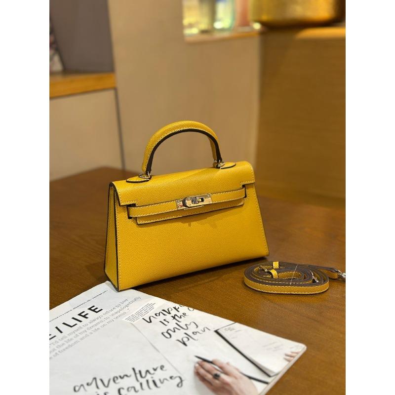 New trendy second-generation mini Kelly bag shoulder messenger bag niche contrasting handbag