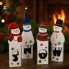 Vintage Style Christmas Signs Wooden Tiered Tray Decor, Santa Reindeer Snowman Figurines Festive Elk for Holiday Tabletop Decorations And Rustic Home