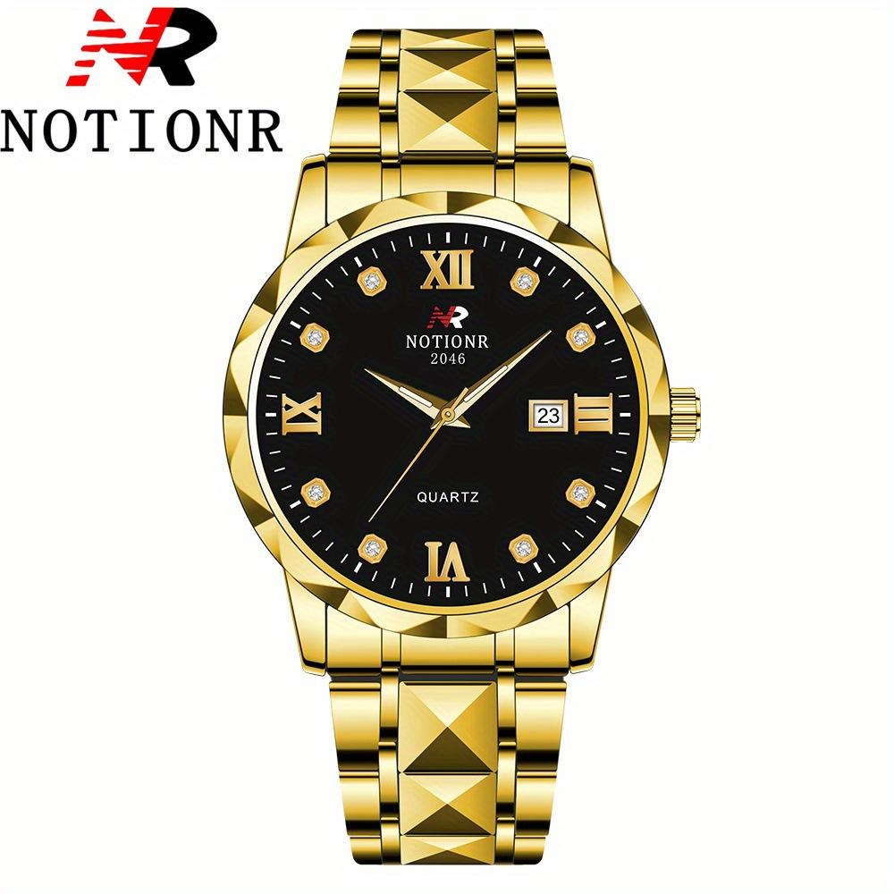 Notionr Men S Business Casual Date Display Men S Watch Stainless Steel Strap Multi-Color красный