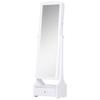 Schmuckschrank mit LED, Spiegel Schrank Armoire Standregal Klappbarer Make-up Regal Organizer mit Schloss weiß