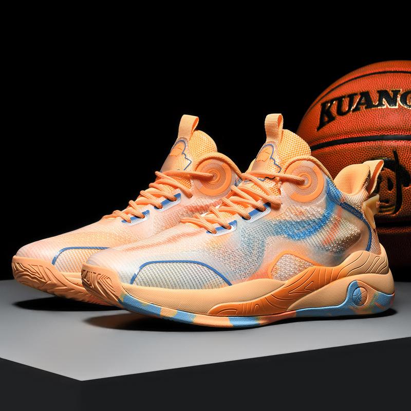 

Новая спортивная и повседневная обувь из летучего трикотажа, баскетбольные кроссовки с высоким верхом, мужская обувь при трении будет издавать звук, молодежные кроссовки для бега для реальных боевых действий 39