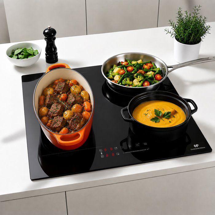 Induktionskochfeld - CONTINENTAL EDISON - 4 Kochzonen, davon 1 Flexzone - B59 x T52 cm - CETI4ZFLEXB2