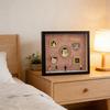DIY Mini Museum Silhouette Box Personalized Photo Display Shadow Box Frame Kit with Mini Gold Frames Figurines Pet Memorial Gift for Home Bedroom Desk