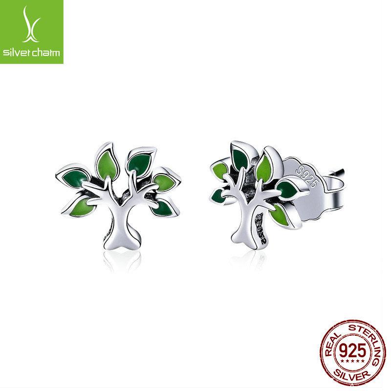 Tree Of Life 925 Earrings, Temperament Versatile Women'S Earrings, Small Fresh Stud Earrings Sce409