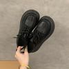 Retro British style small leather shoes women's summer 2025 spring new round head versatile black platform loafer single shoes