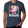 Funny Disco Roller Skate Axolotl  Pastel Kawaii Salaunisexder Skater Tshirt Big And Tall Casual Tshirt