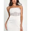 Export Single Lu's Summer Fashion Sexy New Arrival Bandeau Sexy Mesh See-through Elegant Quality Pure Desire Dress