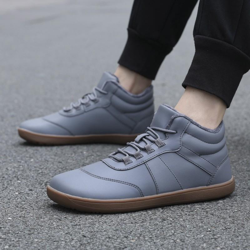 Warm Winter Snow Boots Men Women - Fleece Lined Short Calf Outdoor Slip-On Shoes With Anti-Slip Rubber Sole