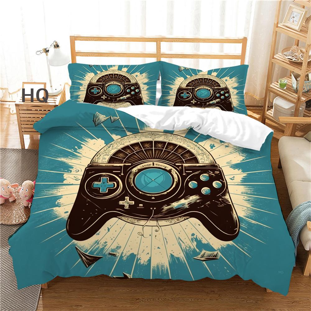 Herní konzole Povlečení s potiskem King Size Přehozy Boy Kid Polyester Design Luxusní sada povlaků na přikrývky