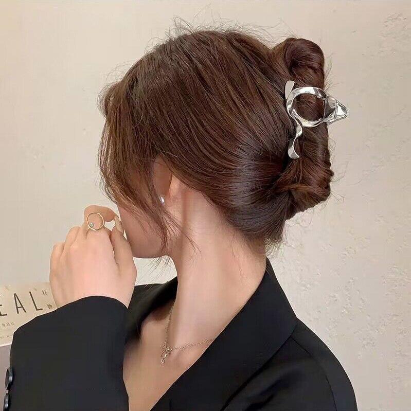 2023 Vintage Geometric Hair Claws Korean Hollow Out Grab Hair Clip Hairpins For Women Fashion New Headwear Girl Hair Accessories