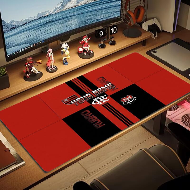 Clube De Regatas Flamengo Custom Name Large Size Mouse Pad Large Gaming Table Cushion Non-slip Laptop Tablet Big Mousepad XXL Mat Mini PC Playmat With