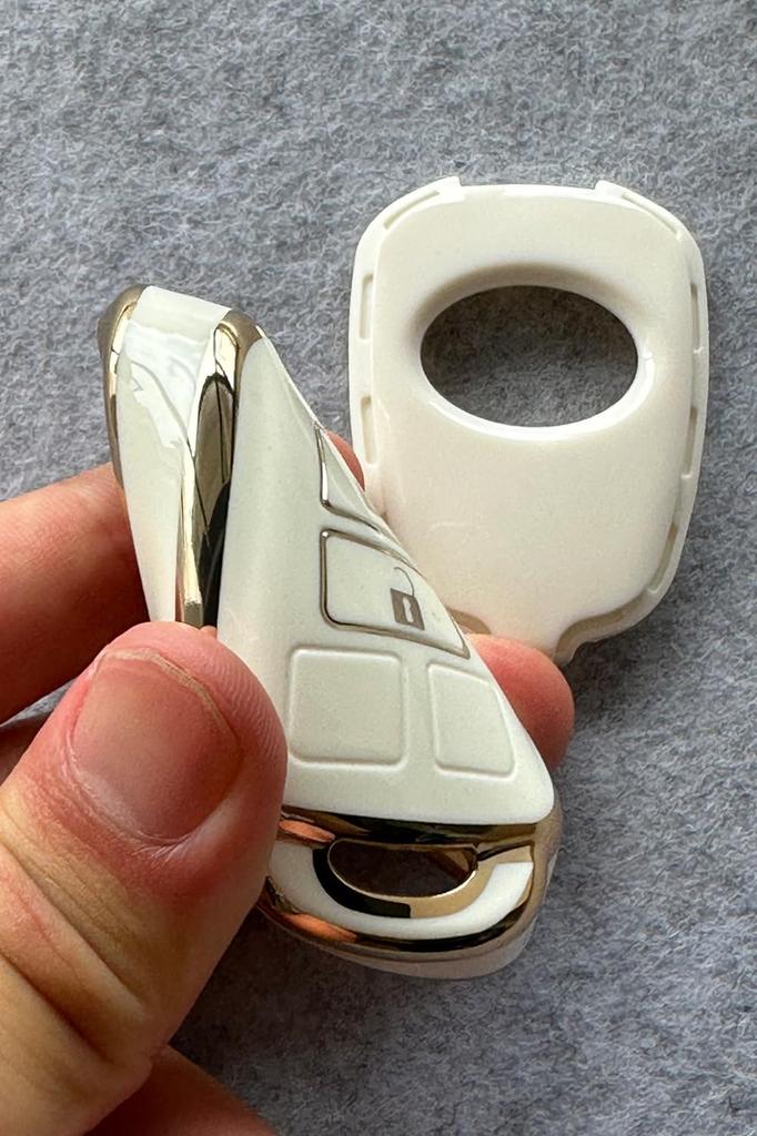 Kinotaka 2-knapps nøkkelfri TPU-nøkkeldeksel for Toyota Vitz Hiace Aqua Noah Spade Succeed Ractis Lumion nøkkelveske, hvit