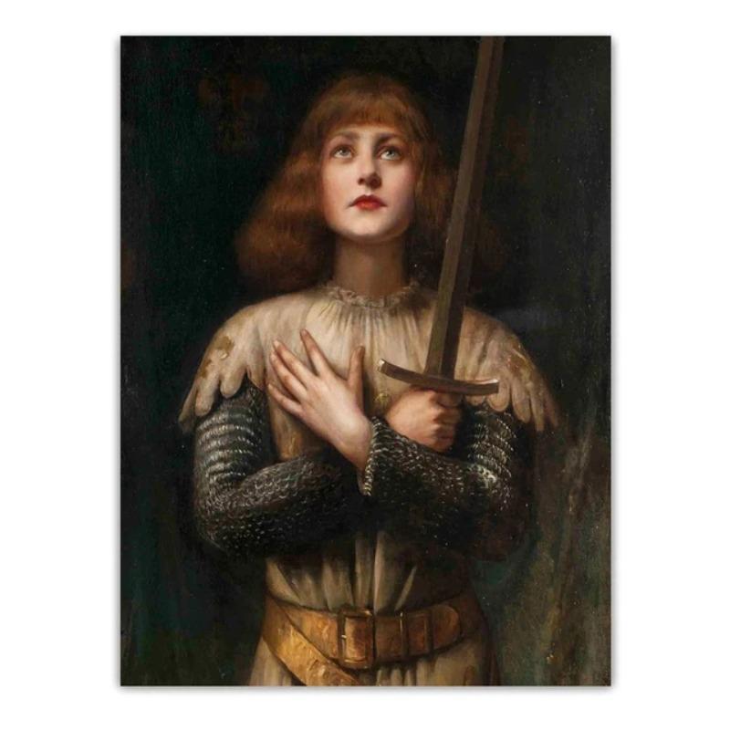 Santa Giovanna d'Arco di John Everett Millais Riproduzione Poster Tela Olio Dipinto Vintage Opera d'Arte Immagini Arte Murale Arredamento Casa