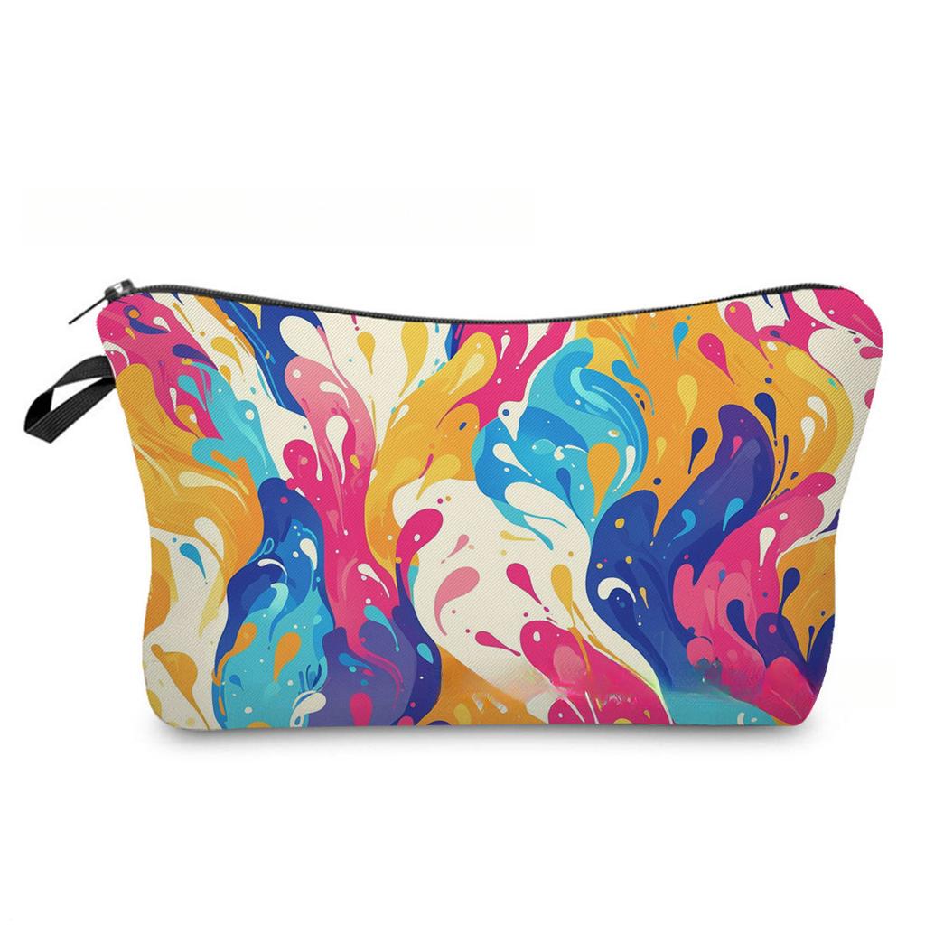 Women Abstract lines Print Cosmetic Bag Toiletries Organize Travel Storage Case 6858