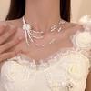Summer Fresh Layered Beaded Flower Necklace: Retro Choker & Versatile Collarbone Chain