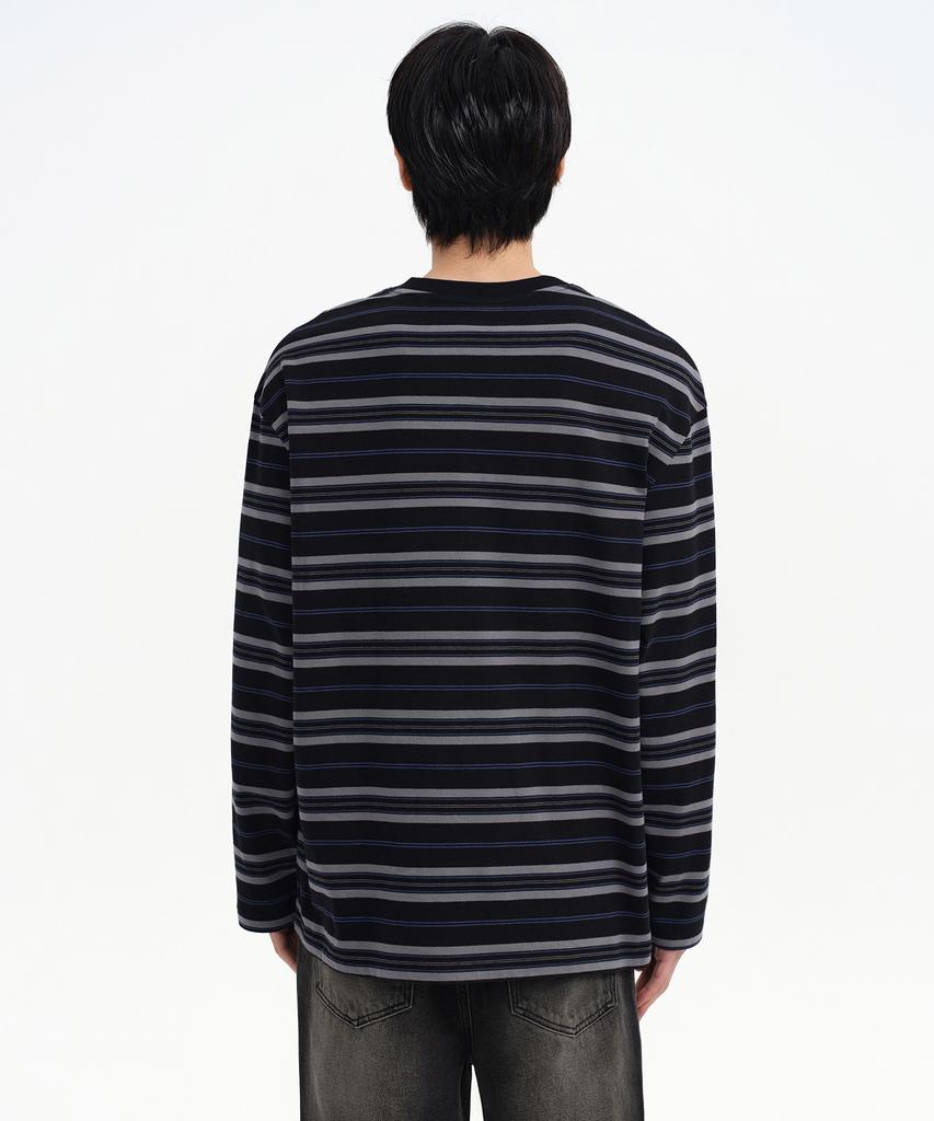 Musinsa Standard Multi-Stripe Relaxed Long Sleeve T-Shirt 3 [Black]