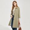 TATU Women's Korean Style Mellard Mid-length Trench Coat