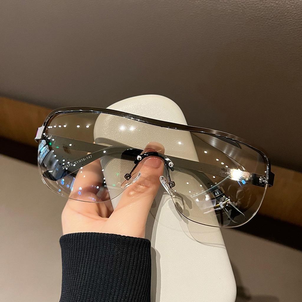 Half Rimless Sunglasses Minimalist Uv400 Glasses Unisex Sunglasses Oversized Oversized Sunglasses For Outdoor Cycling