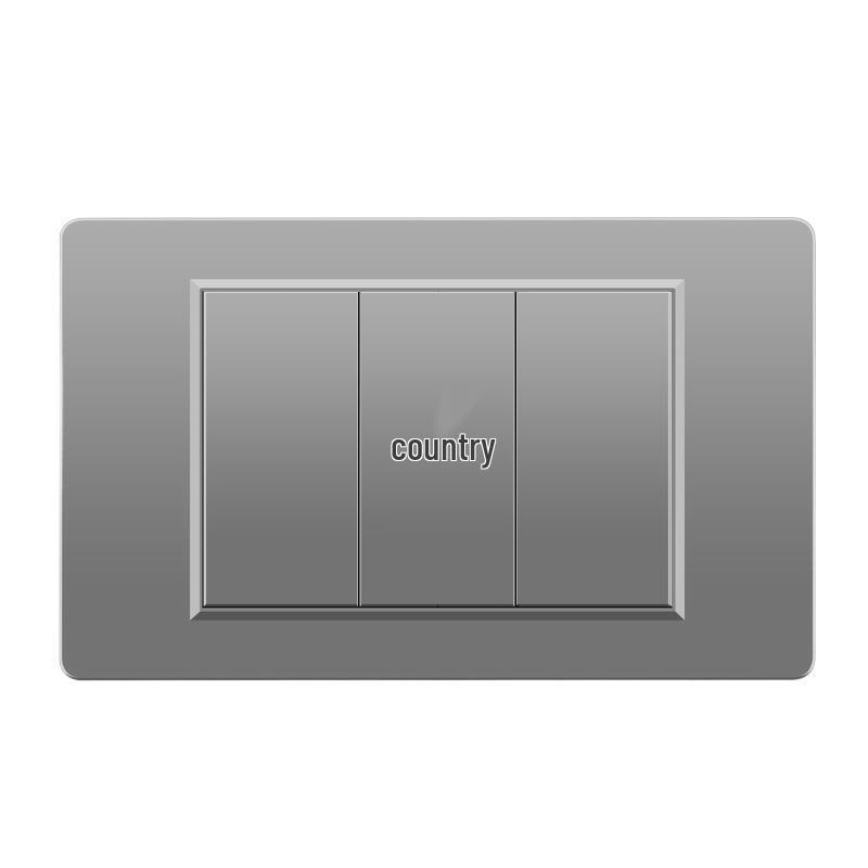 118 Type Switch Six-Hole Gray Wall Socket with Type-C 20W, Thai Style & PC Panel, Taiwan Socket