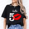 Привет 50 Смешная Женская Футболка Женская Пятьдесят Футболка 50-я Вечеринка по случаю Дня Рождения Королева Футболки Любовь Сердце Графический Принт Топы Повседневная Одежда