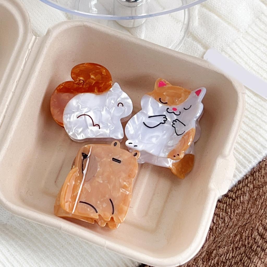 Hair Claw Clip Kitten Theme Hair Claw Clamp Lovely Valentine's Day Hair Holder Barrettes Strong Hold Hairpin for Girls