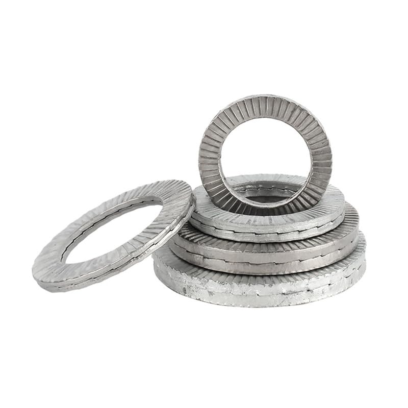 Wedge Self Lock Washers 304 Stainless Steel Anti Vibration Anti loosening Washer Embedded with Teeth Gaskets M4 (10 Pcs)