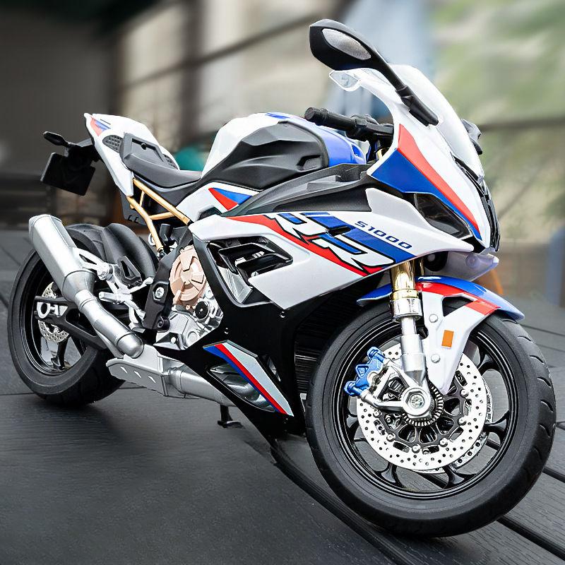 1/10 Scale for BMW S1000RR Motorcycle Model Simulation AlloyLocomotive Figure Ornament Toy Car Boy