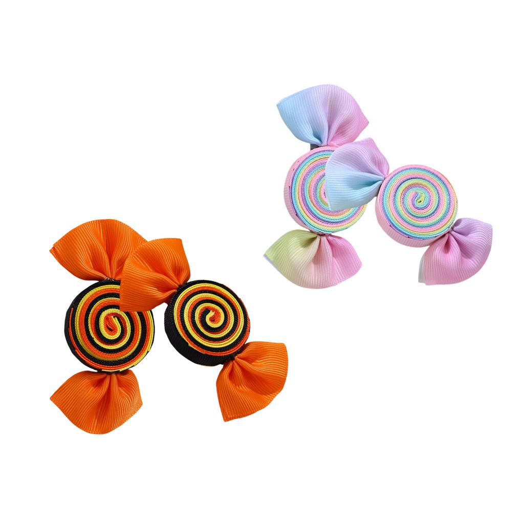 2 Pieces Cute Hair Clips Set Fashion Accessories Hairpin with Flowers Fruits and Rainbow Designs Hairpieces for Girls