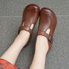 Spring and Autumn Mother Leather Shoes Medium and Old Women's Shoes New First-layer Cowhide Soft Sole Non-slip Middle-aged Single Shoes Women