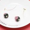 1Pair Rhinestone Strawberry Earrings Temperament Delicate Fruit Pendant Earrings  Party Decoration