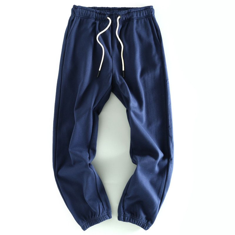 Foreign Trade Original Order Factory Direct Sales Men Pure Color Leak-Picking Big Sale Solid Color Terry Men's Trousers Drawstring Sports Casual Pants