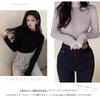 Tiernyueth Pearl Lace Half Turtleneck Knit Top with Long Solid Soft To the Women's Sleeves, Color, Splicing, Touch, Stretchy, Warm, Versatile,
