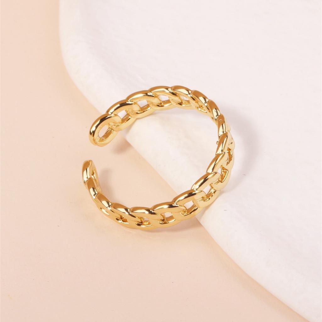 Fashion Niche Design Sense Versatile Opening Adjustable Ring, Gold Stacked Fashionable Simple Ring