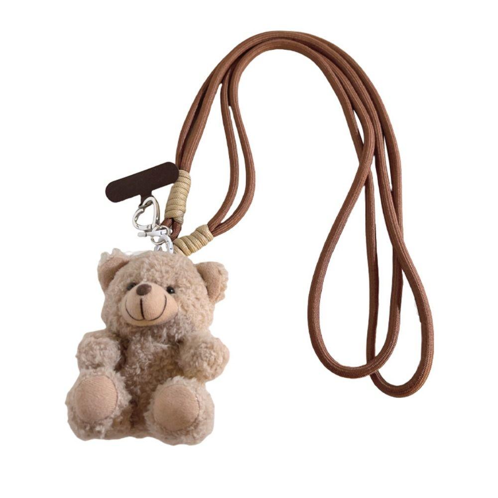Detachable Bear Plush Phone Straps Plastic Crossbody Mobile Phone Lanyard  Mobile Phone Accessories